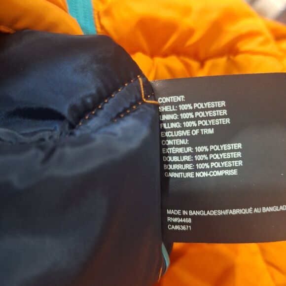 Nautica Poly Hooded Regular Fit Puffer Jacket Mens Sz Large Hunt Orange NWT $175 - Picture 4 of 13